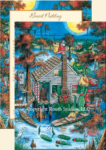 Cajun Christmas cards, down the chimney